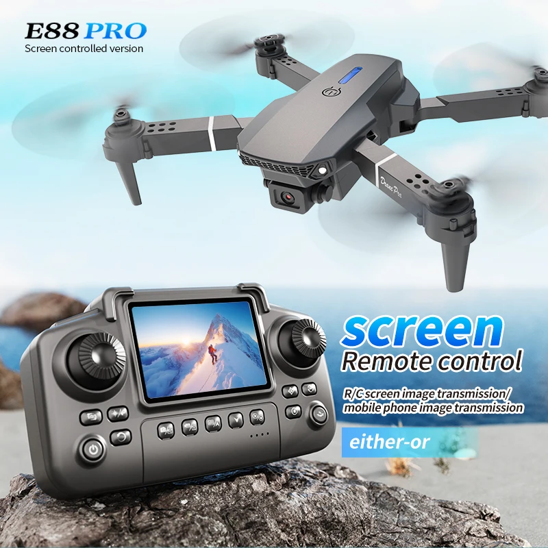 Drone Camera Mount - Drone Profissional E88 PRO com Tela,