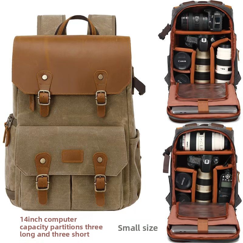 Mochila de lona retrô para via - Drone Camera Waterproof avaliação e preço